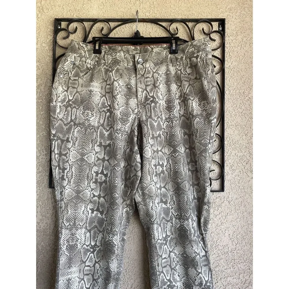 Lane Bryant snake print skinny jeans - size 20 - brown/tan